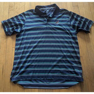 Adidas Climacool Polo Shirt Mens Large Blue Green Performance Deer Est. 2003